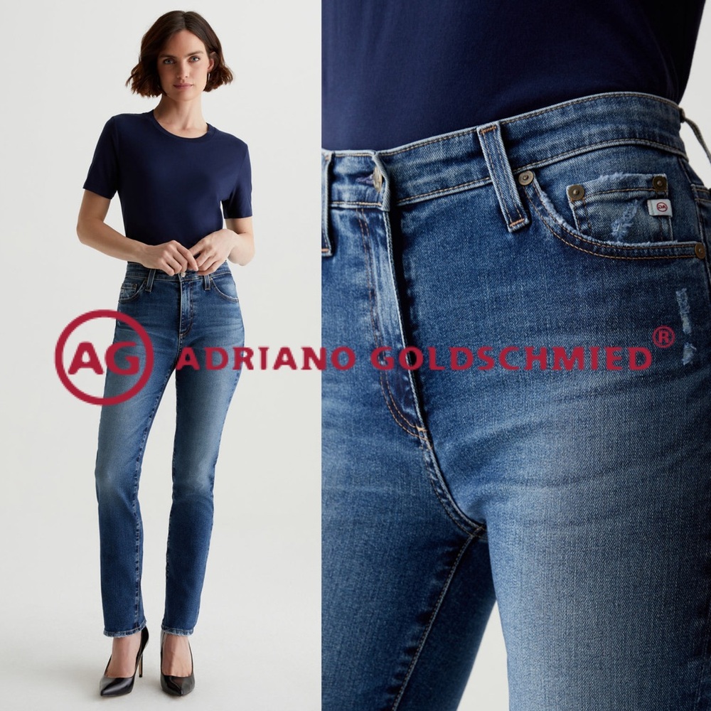 Adriano Goldschmied AG ‘Mari’ Stretchy Mid-Rise Slim Straight Leg Denim - 31”